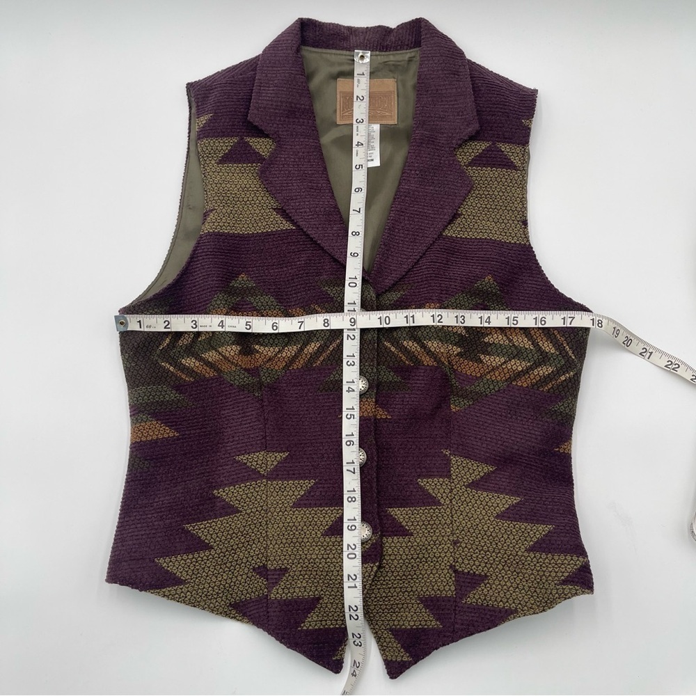 VTG Roughrider by Circle T Womens Sz Med Western Vest Southwest Aztec Purple - Picture 9 of 9